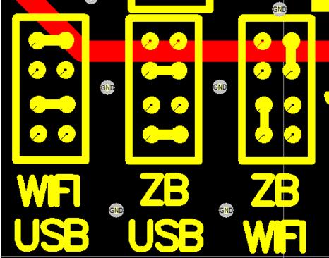 Switch  to three modes through the jumpers, where the MICRO USB is below