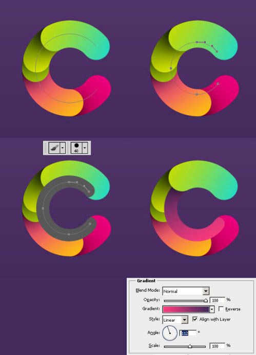 photoshop利用描边路径制作超可爱的多层次水晶字_第30张图片