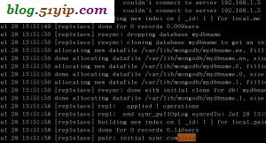 mongodb 主从同步成功 日志