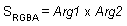 Equation of the modulate operation (S(RGBA) = Arg1 x Arg 2)