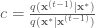 c = \frac{q(\bold x^{(t-1)} | \bold x^*) }{q(\bold x^*|\bold x^{(t-1)})}