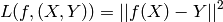 L(f,(X,Y)) = ||f(X) - Y||^2