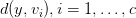 d(y,v_i),i=1,\dots,c