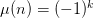 \mu(n)=(-1)^k