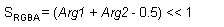 Equation of the add signed 2x operation ((S(RGBA) = Arg1 + Arg 2 - 0.5) then shift left 1)