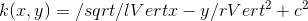 k(x, y) = \sqrt{\lVert x-y \rVert^2 + c^2} 