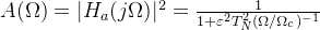 A(\Omega)=|H_a(j\Omega)|^2=\frac{1}{1+\varepsilon ^2 T^2_N(\Omega/\Omega_c)^{-1}}