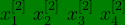 \bg_green x_{1}^{[2]} \ x_{2}^{[2]} \ x_{3}^{[2]}\ x_{4}^{[2]}