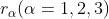 r_{\alpha }(\alpha =1,2,3)