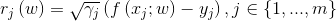 r_j\left( w \right) =\sqrt{\gamma _j}\left( f\left( x_j;w \right) -y_j \right),j\in\left\{1,...,m\right\}