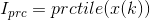 I_{prc}=prctile(x(k))