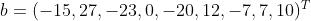 b=(-15,27,-23,0,-20,12,-7,7,10)^{T}