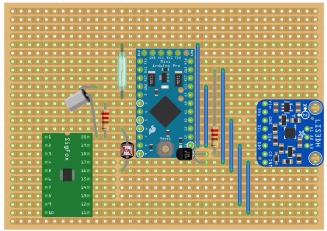 prototype circuit in Fritzing