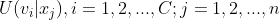 U(\begin{matrix} v_{i}|x_{j} \end{matrix}),i=1,2,...,C;j=1,2,...,n