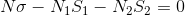 N\sigma-N_1S_1-N_2S_2=0