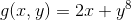 g(x,y)=2x+y^{8}