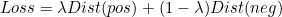 \small Loss=\lambda Dist(pos)+(1-\lambda )Dist(neg)