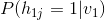 P(h_{1j}=1|v_1)