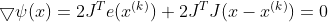 \bigtriangledown \psi(x)=2J^{T}e(x^{(k)})+2J^{T}J(x-x^{(k)})=0