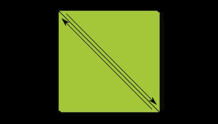 Drawing a square using two triangles.