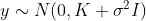 y\sim N(0,K+\sigma^2I)