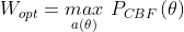 {W}_{opt}=\underset{a\left ( \theta \right )}{max} \, \, P_{CBF}\left ( \theta \right )