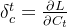 \delta_c^t=\frac{\partial L}{\partial C_t}