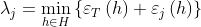 \lambda _{j}=\min_{h\in H}\left \{ \varepsilon _{T} \left ( h \right )+\varepsilon _{j}\left ( h \right )\right \}