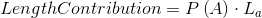 Length Contribution = P\left ( A \right )\cdot L_{a}