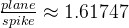 \frac{plane}{spike}\approx 1.61747