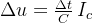 \Delta u = \frac{\Delta t}{C}\, I_{c}