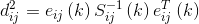 d_{ij}^{2}=e_{ij}\left ( k \right )S_{ij}^{-1}\left ( k \right )e_{ij}^{T}\left ( k \right )