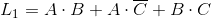 L_{1}=A\cdot B+A\cdot \overline{C}+B\cdot C