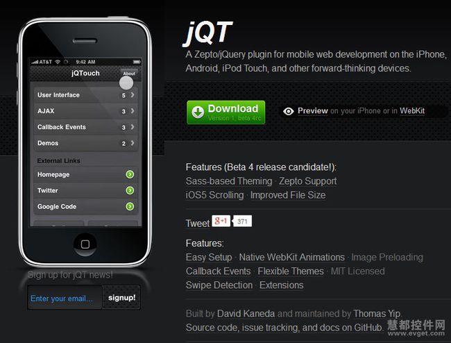 8款必备的手机Web开发框架（HTML5/JS）jQTouch