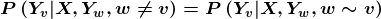 \boldsymbol{P\left ( Y_{v}|X,Y_{w},w\neq v \right )=P\left ( Y_{v}|X,Y_{w},w\sim v \right )}