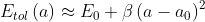 E_{tol}\left ( a \right )\approx E_{0}+\beta \left ( a-a_{0} \right )^{2}