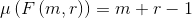 \mu \left ( F\left ( m,r \right ) \right ) = m + r - 1