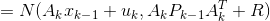 = N(A_kx_k_-_1 + u_k, A_kP_k_-_1A_k^T + R)