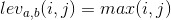 lev_{a,b}(i,j)=max(i,j)