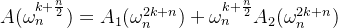 A(\omega^{k+{n\over 2}}_n)=A_1(\omega^{2k+n}_n)+\omega^{k+{n\over 2}}_nA_2(\omega^{2k+n}_n)