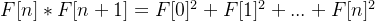 F[n] * F[n + 1] = F[0]^2 + F[1]^2 + ... + F[n]^2