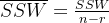 \overline{SSW}=\frac{SSW}{n-r}