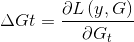 \Delta Gt= \frac{\partial L\left(y, G \right)}{\partial G_{t}}