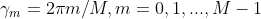 \gamma_m = 2\pi m/M,m=0,1,...,M-1