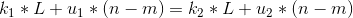 k_{1}*L+u_{1}*(n-m)=k_{2}*L+u_{2}*(n-m)