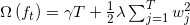 \Omega\left(f_{t}\right)=\gamma T+\frac{1}{2} \lambda \sum_{j=1}^{T} w_{j}^{2}