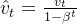 \hat{v}_t = \frac{v_t}{1 - \beta^t}