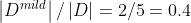 \left | D^{mild} \right | / \left | D \right | = 2 / 5 = 0.4