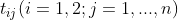 t_{ij}(i=1,2;j=1,...,n)