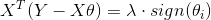 X^T(Y-X\theta)=\lambda\cdot sign(\theta_i)